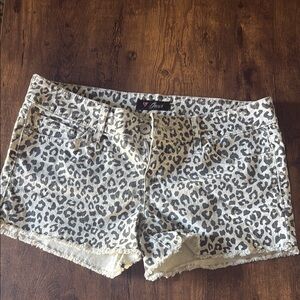 Guess Women's Leopard Print Shorts - Black and White